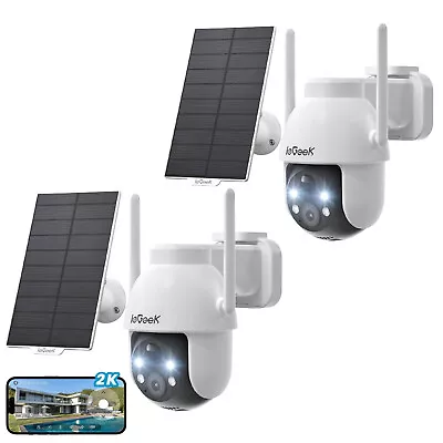 IeGeek Outdoor 2K Wireless Security Camera Wireless Home WiFi Battery CCTV Cam • £111.85