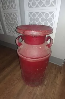 Vintage 10 Gallon Farm Steel Milk Can With Lid - Rustic Decoration • $135