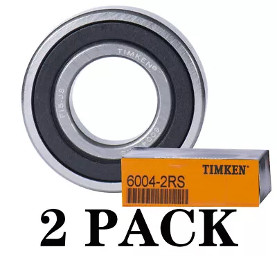 (2PACK) USA Brand TIMKEN 6004-2RS 20X42X12MM Double Rubber Seal Bearings • $16