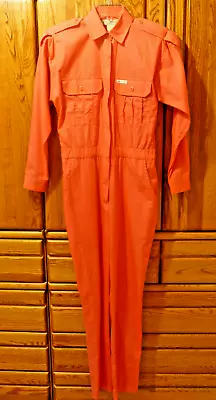 Vintage 80’s Jumpsuit Saint Germain Coral W/Long Sleeves; EU 34; Small • $48