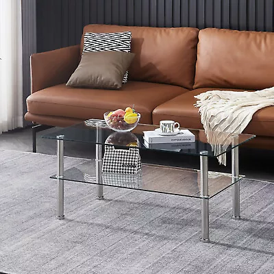 Modern Glass Coffee Table 2Tiers • $69