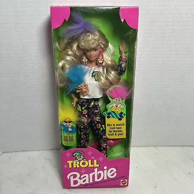 Vintage ‘92 Troll Barbie Doll Hair Wig Earrings Necklace 4U Mattel #10257 NRFB • $26.95