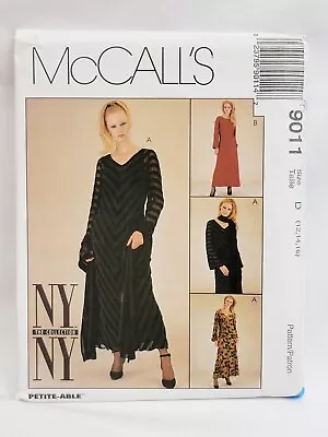 Mccalls Pattern 9011 NY NY Collection Bias Dress Slip Scarf 12-16 • $5