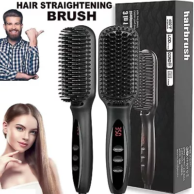 Beard Hair Straightener Brush Comb Curling Electric Curler Men Haircut Styling • $41.99