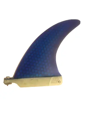 Surfboard Fiberglass Longboard Fin 6  Inch + Plate & Screw.SUP Mal Fins. Blue • £27.99