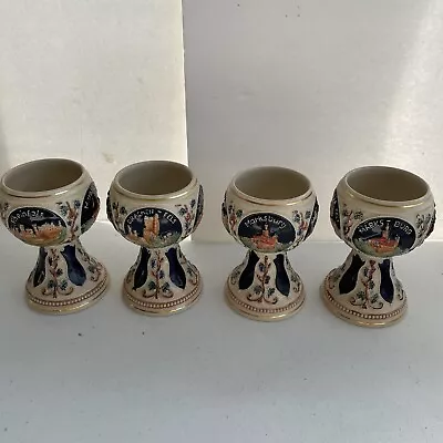 Vintage German Wine Goblets Vintage Stuttgart Fernsehturm Set Of 4 • $36