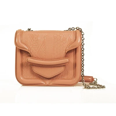 $575.91 • Buy Alexander McQueen Mini Heroine Chain Pink Emb. Leather Crossbody Shoulder Bag