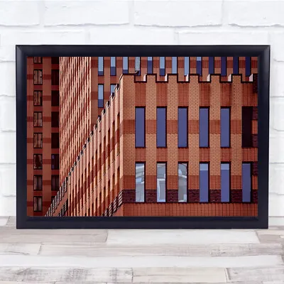 £49.99 • Buy Architecture Lines Building Facade Blocks Tetris Brick Red Brown Wall Art Print