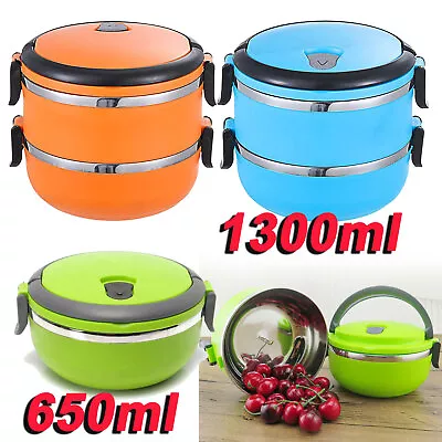 Lunch Box Container Thermo Heated Stainless Steel Food Flask Storage Insulated • $14.35