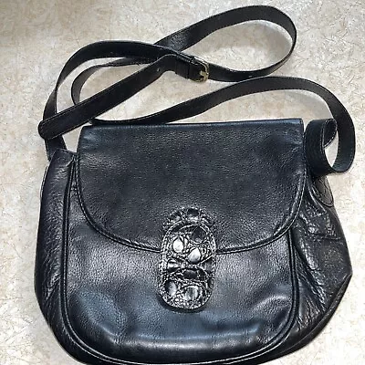 Vintage Desmo Black Textured Crossbody Bag • $30