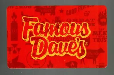 FAMOUS DAVE'S Collectible 2018 Gift Card ( $0 )  • £2.41