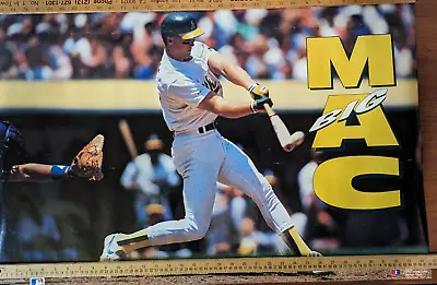 Vintage 1991 MARK McGWIRE Big Mac Poster Oakland Athletics A's Costacos Brothers • $36.88