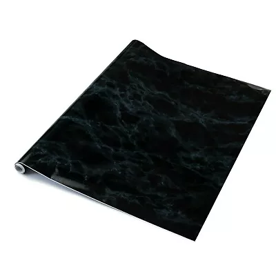 Marble Black Dc Fix Self-adhesive Vinyl Kitchen Wrap For Worktops 67.5cm Wide • £2.49