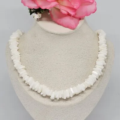 Hawaii Men Women Surfer Jewelry Chunky White Nugget Puka Shell Necklace 18  Surf • $12.99