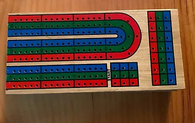 Vintage Classic Solid Wooden Cribbage Set 3 Track Board Game With Pegs Travel • $16.95