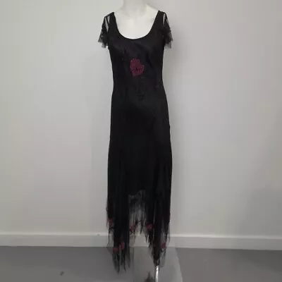 After Six 2-Piece Dress UK10 Black Nylon Womens -WRDC • $10.09