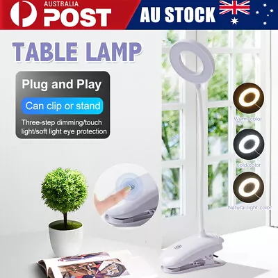 Flexible USB Clamp Clip On LED Lights Reading Table Desk Bed Bedside Night Lamp • $11.49