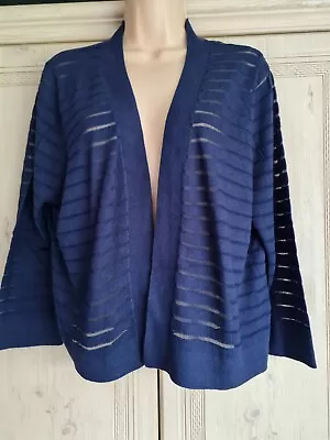 Womans Nwt Striped Navy Blue Cardigan From Tu In A Size 14 • £5
