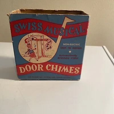 Vintage Adeste Fideles Swiss Musical Door Chime Christmas Season Pull String Box • $35.99