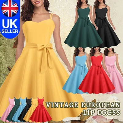 £16.39 • Buy Women’ Vintage Swing Dress Rockabilly 50s 60s Pinup Cocktail Party Evening Dress
