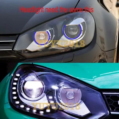 RGB Halo Ring For VW GOLF GTI MK6 10-12 Xenon Headlight Angel Eye Lamp Bluetooth • $59.39