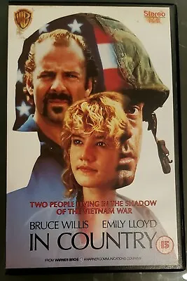 In Country Warner Big Box Ex Rental VHS Pre/Post Cert Bruce Willis War/Drama • £5