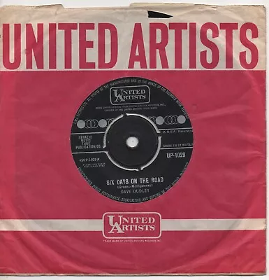 DAVE DUDLEY Six Days On The Road*i Feel A Cry Coming On 1963 UK UNITED ARTISTS • £14.99