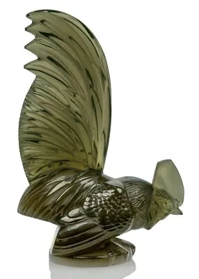 Rene Lalique 'Coq Nain' (Rooster/Cockrel) Car Mascot In Topaz Marked R LALIQUE • £2400