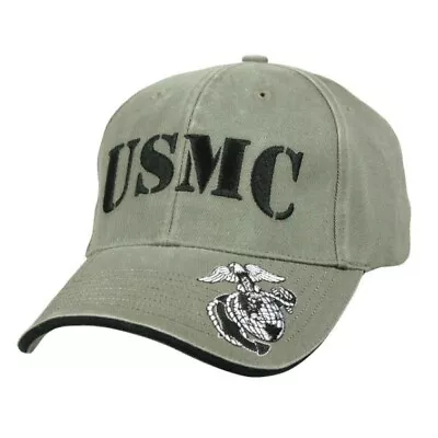 USMC Military Green Cover- Marine Corps EGA Olive Drab Embroidered Baseball Hat • $33.95