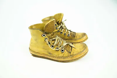 A1923 A DICIANNOVEVENTITRE Leather Sneakers Shoes Brown Distress High Top 42 9  • $760