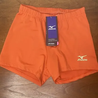 New Mizuno Women's Volleyball Shorts Orange S Compression Spadex Low Rider • $20