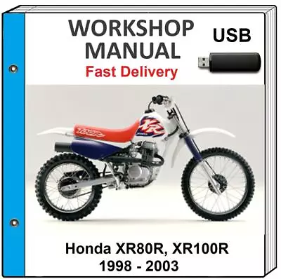 Honda Xr80r Xr100r 1998 1999 2000 2001 2002 2003 Service Repair Shop Manual Usb • $13.99