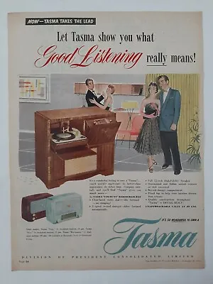 Vintage Australian Advertising 1954 Ad TASMA RADIO & RADIOGRAMS Viscount Art • $21.95