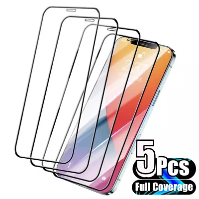 For IPhone 13 14 15 Pro Max 12 11 Xs XR Full Cover Tempered Glass Protector Film • $7.32