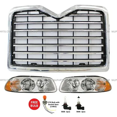 Grille Chrome And Headlight Driver And  Passenger Side (Fit: Mack CXN613 CXU613) • $369