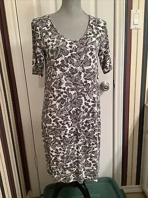 J Jill Wearever Collection Women Shift Dress White Black  Size XSMALL • $15.87