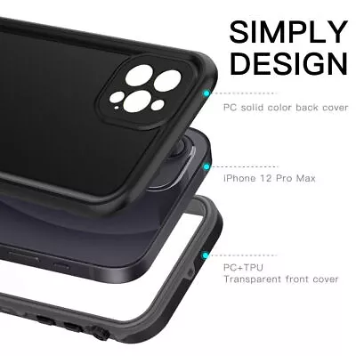 For IPhone 12 Pro Max 12 12PRO Waterproof Hard Back Hard Silicon Case • $130