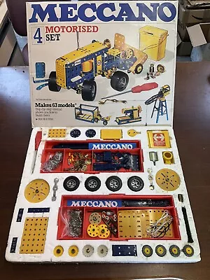 £65.50 • Buy Vintage Meccano Motorised  Set 4, 1978, 100% Complete In Box With Manuals