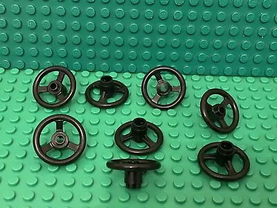 Lego 8 Pieces Black Technic Steering Wheel Small3 Studs Diameter (3x3x1) • $5.08