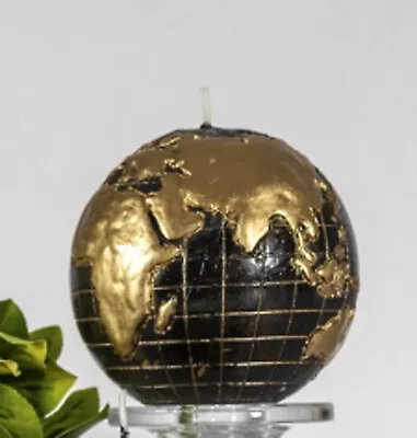 GLOBE CANDLE - ROUND CANDLE IN BLACK COLOUR Home Office Decoration Gift Decor • £5.70