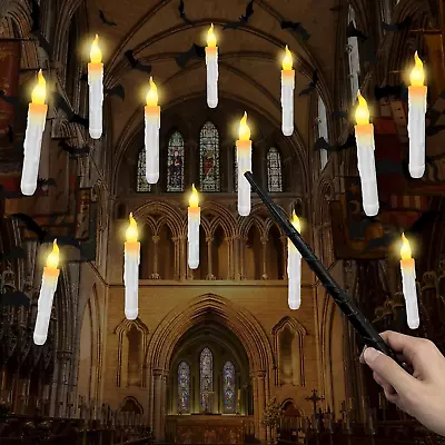 Floating Candles 12 Pcs Flameless Candles With Magic Wand Remote Flickering • $17.49