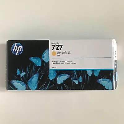 11/2024 Genuine HP 727 Yellow 300ml F9J78A DesignJet T1500 T920 T2500 Retail Box • $102.99