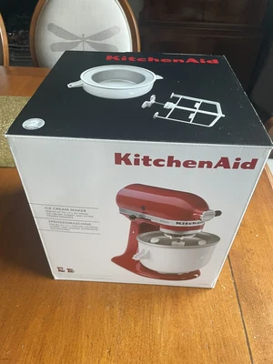 £43 • Buy Brand New In Box Kitchen Aid Ice Cream Sorbet Maker 5KICA0WH For Artisan Mixer