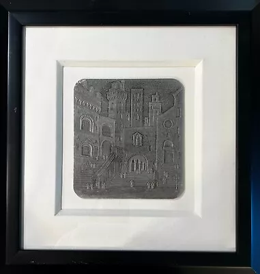 San Giminiano Italy Anatole Krasnyansky Signed Hand Hammered Relief On Aluminum • $195