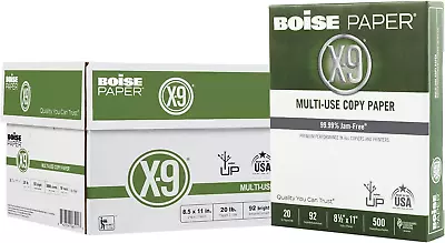 X-9 Multipurpose Paper 92 Bright 8 1/2  X 11  Letter Size 20 Lb 500 Sheets R • $28.05