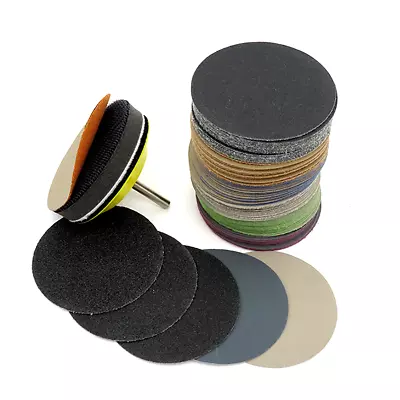 3  (75mm) Hook And Loop Sanding Disc 60#-10000# Grit Wet/Dry Sandpaper Pads • $5.25