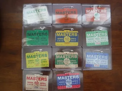 60's-70's Masters Golf Badges** 8 Of Them Include Rare Paper Bobby Jones Message • $1999