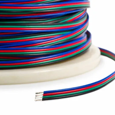 £41.20 • Buy 5-100m 22awg 4Pin RGB RGB LED Strip Extension Connector Cable Wire 5050 3528 RGB