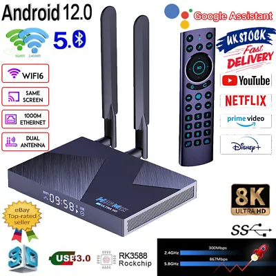£196.19 • Buy H96 MAX V58 8K 5G WiFi Smart TV Box Android 12.0 HD 3D Media Player Set-top Box