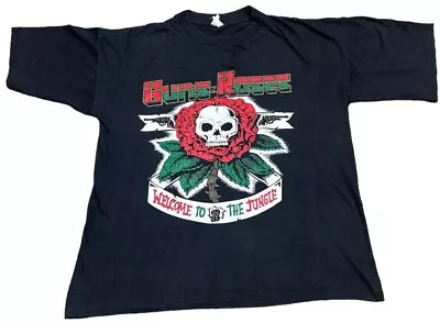 Vintage Guns N Roses Welcome To The Jungle 80s/90s Single Stitch T Shirt Size L • £150